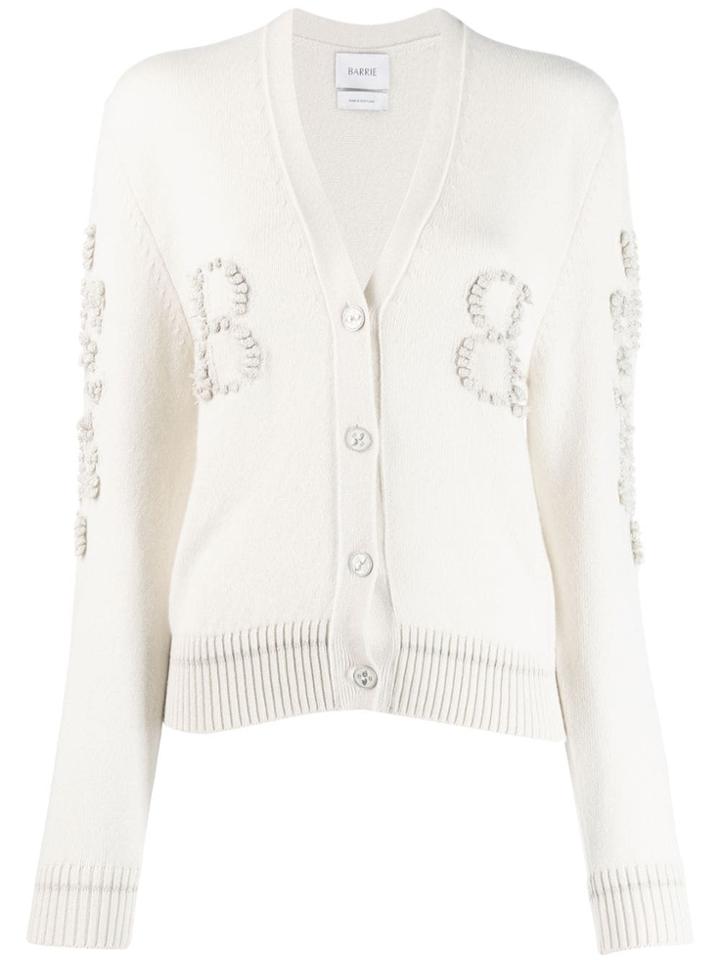Barrie V-neck Cashmere Cardigan - White
