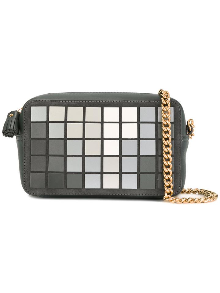 Anya Hindmarch Square Print Crossbody Bag, Women's, Grey, Calf Suede
