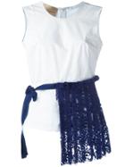 Erika Cavallini Lace Trim Applique Top - White