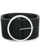 Alessandra Rich Circular Buckle Belt - Black
