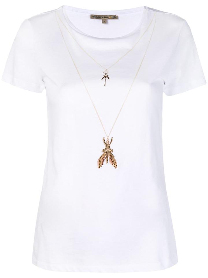 Patrizia Pepe Embellished T-shirt - White