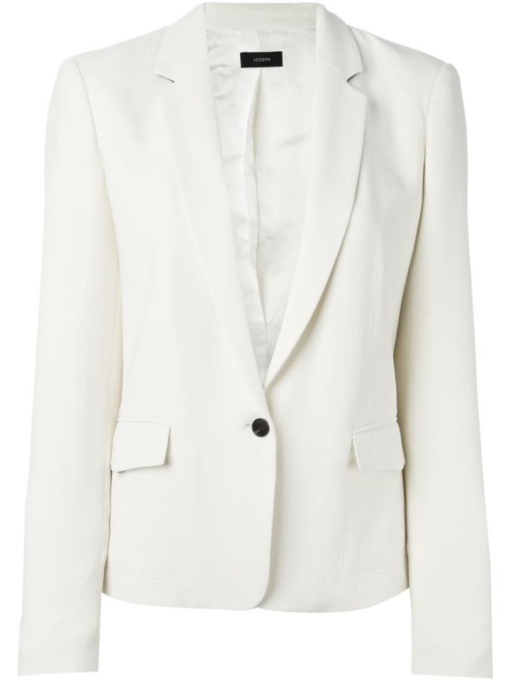 Joseph One-button Blazer, Women's, Size: 42, White, Viscose/acetate/spandex/elastane