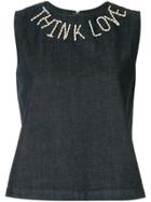 Tu Es Mon Trésor Think Love Tank Top - Blue