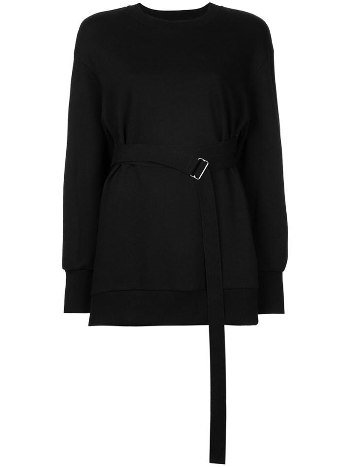 Goen.j Strap-belted Jersey Top - Black