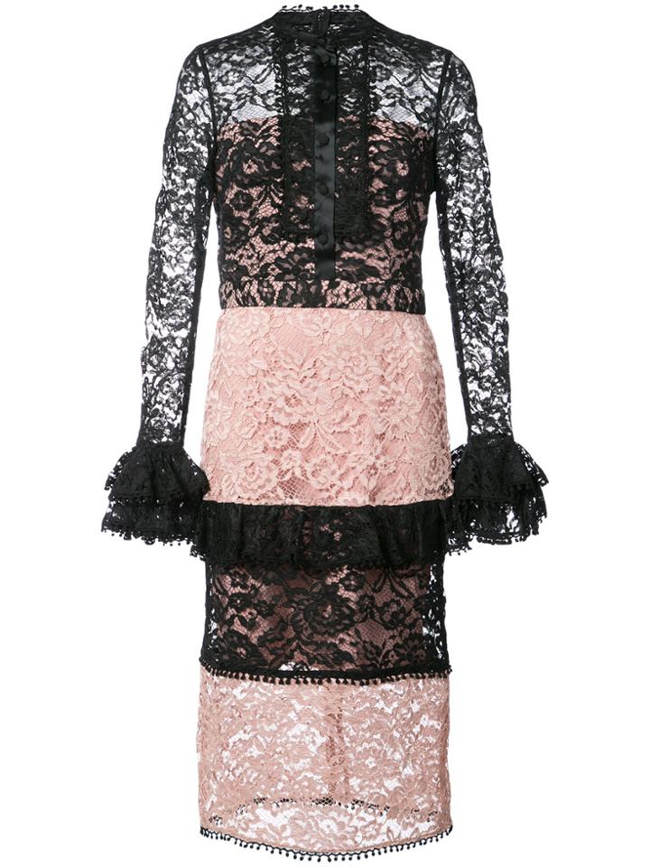 Alexis Panelled Lace Dress - Black