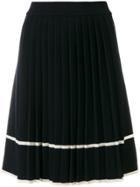 Chinti & Parker Stripe Pleated Skirt - Blue