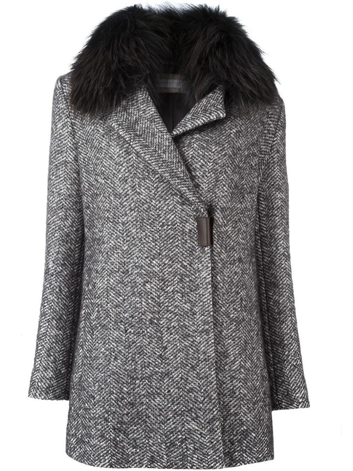 Fabiana Filippi Fur Collar Coat - Black