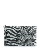 Just Cavalli Zebra Print Clutch Bag - Black