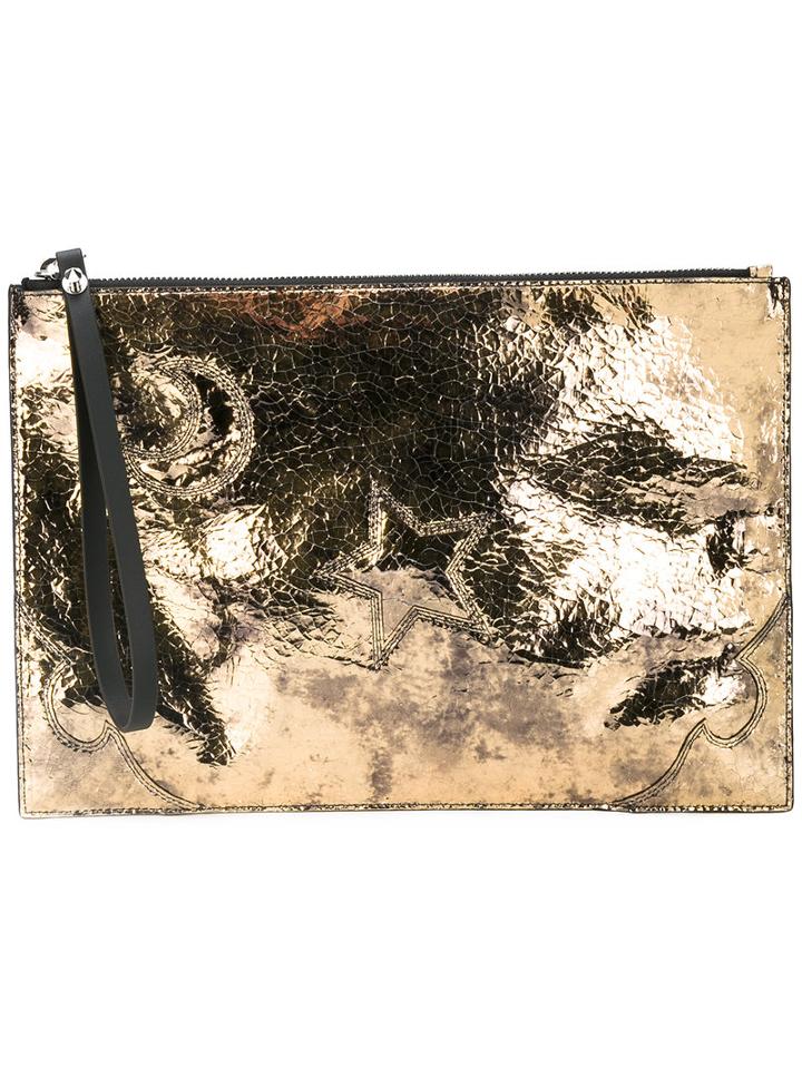 Mcq Alexander Mcqueen Zip Clutch Bag, Women's, Grey, Calf Leather