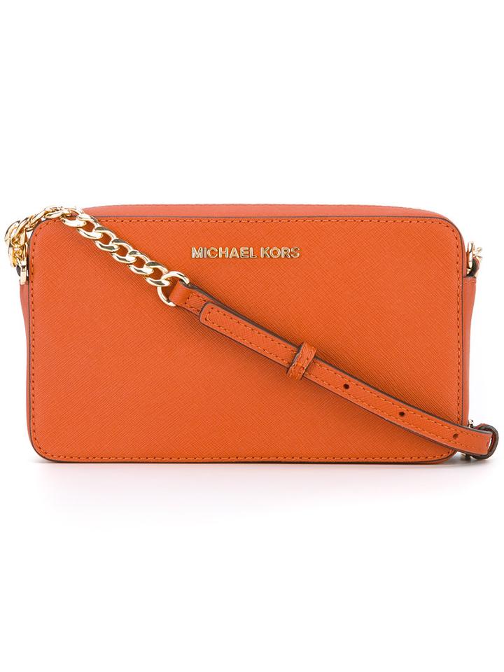 Michael Michael Kors - Jet Set Travel Crossbody Bag - Women - Leather - One Size, Women's, Yellow/orange, Leather