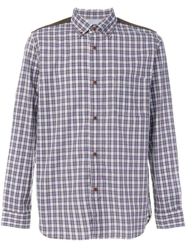 Junya Watanabe Comme Des Garçons Man Elbow Patch Shirt - Blue