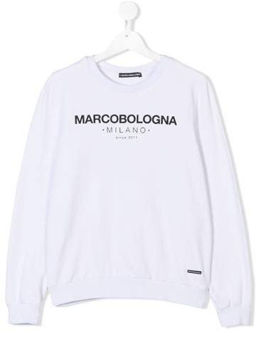 Marco Bologna Kids Teen Logo Printed Sweatshirt - White