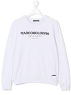 Marco Bologna Kids Teen Logo Printed Sweatshirt - White