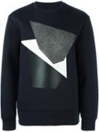 Neil Barrett Geometric Print Sweatshirt, Men's, Size: Large, Blue, Viscose/polyurethane