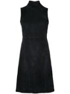 Theory Sleeveless Mini Dress, Women's, Size: 6, Blue, Lamb Skin/polyester/spandex/elastane/viscose