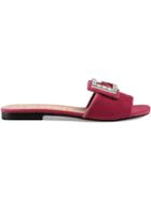 Gucci Velvet Slide With Crystal G - Pink