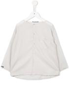 Buttoned Collarless Blouse - Kids - Cotton - 6 Yrs, Nude/neutrals, Album Di Famiglia Kids