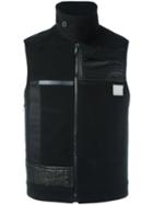 Rick Owens Panelled Gilet, Men's, Size: 52, Black, Cotton/lamb Skin/polyester/wool