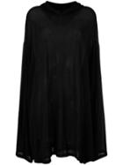 Area Di Barbara Bologna Oversize Hooded Top, Women's, Black, Polyamide/polyester/spandex/elastane/viscose