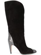 Givenchy Python Trimmed Boots - Black