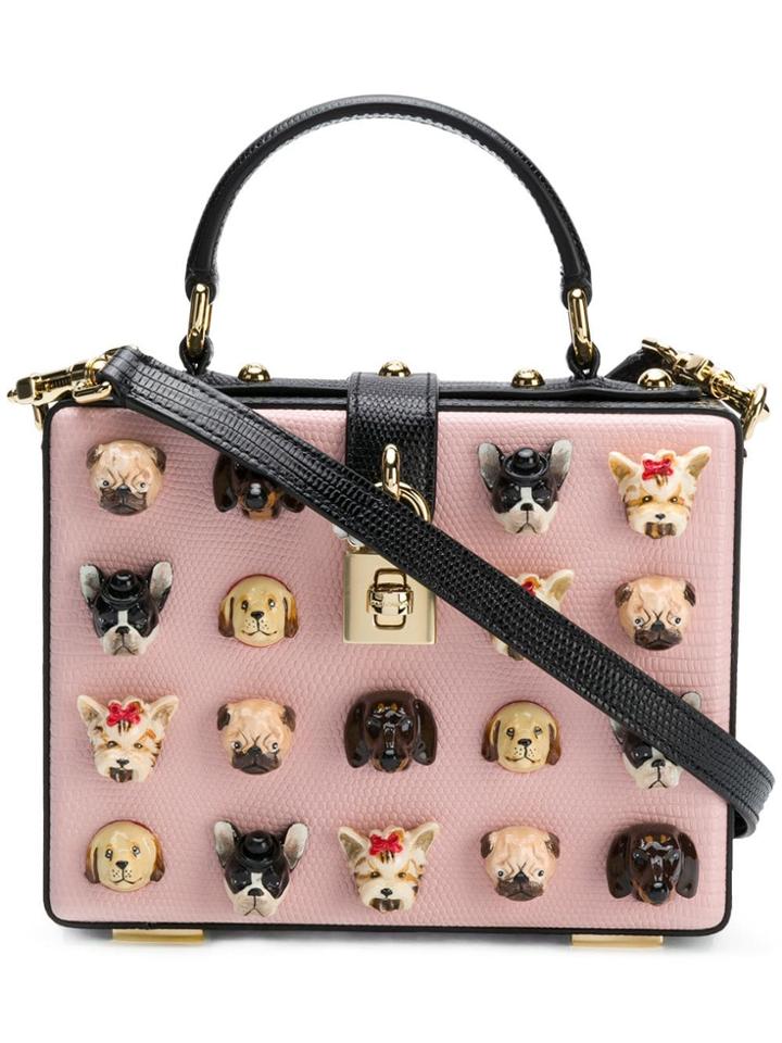 Dolce & Gabbana Dog Heads Shoulder Bag - Pink & Purple