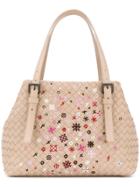 Bottega Veneta Embroidered Intrecciato Tote Bag - Nude & Neutrals