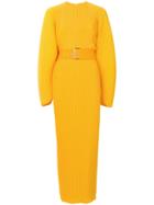 Solace London Belted Pleated Dress - Yellow & Orange