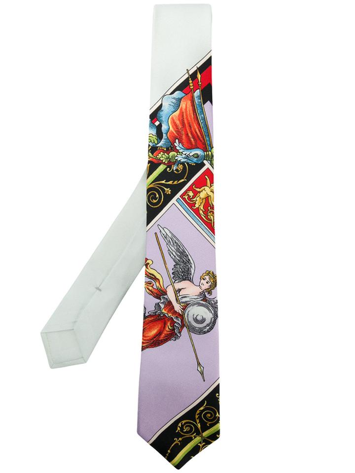 Versace Signature Print Tie - Blue