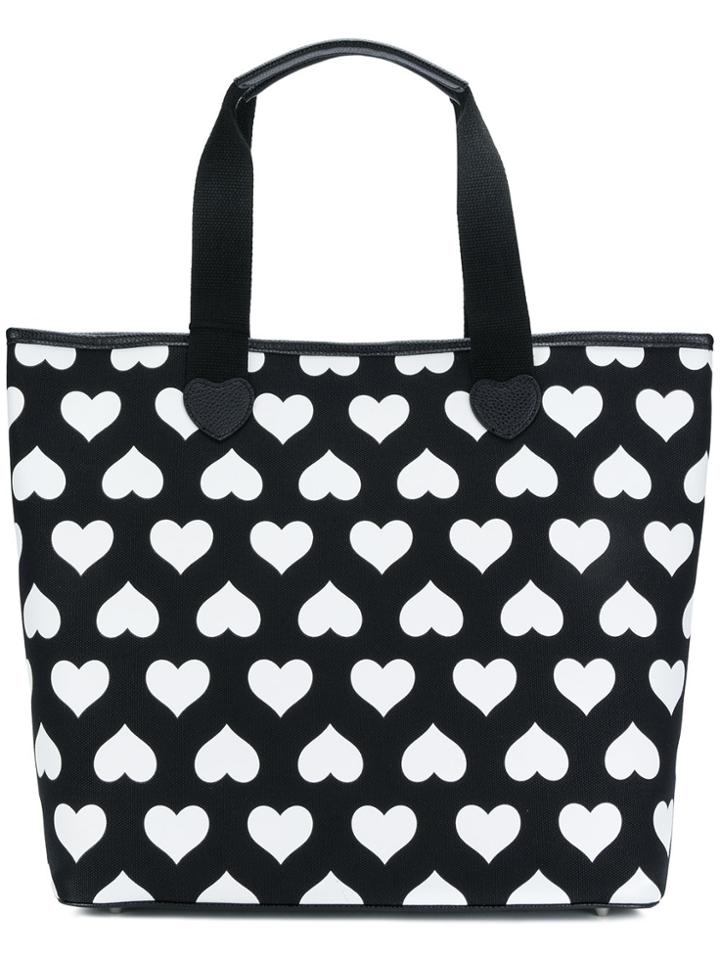 Twin-set Heart Print Shopper Tote - Black