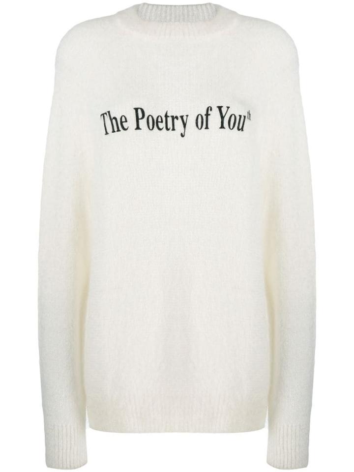Msgm Youth Embroidery Jumper - White