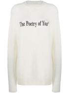 Msgm Youth Embroidery Jumper - White