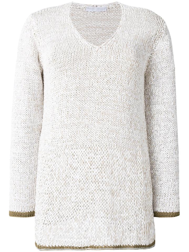 Fabiana Filippi Contrast Trim Jumper - Nude & Neutrals