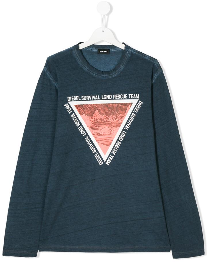 Diesel Kids Triangle Print Jumper - Blue