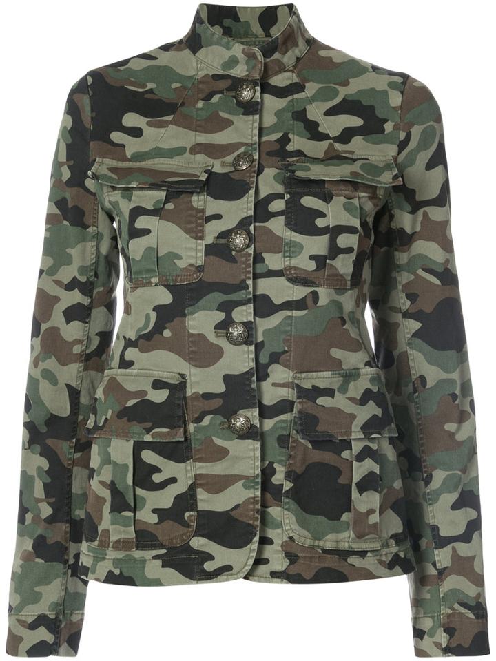 Nili Lotan - Camouflage Jacket - Women - Cotton/spandex/elastane - S, Green, Cotton/spandex/elastane