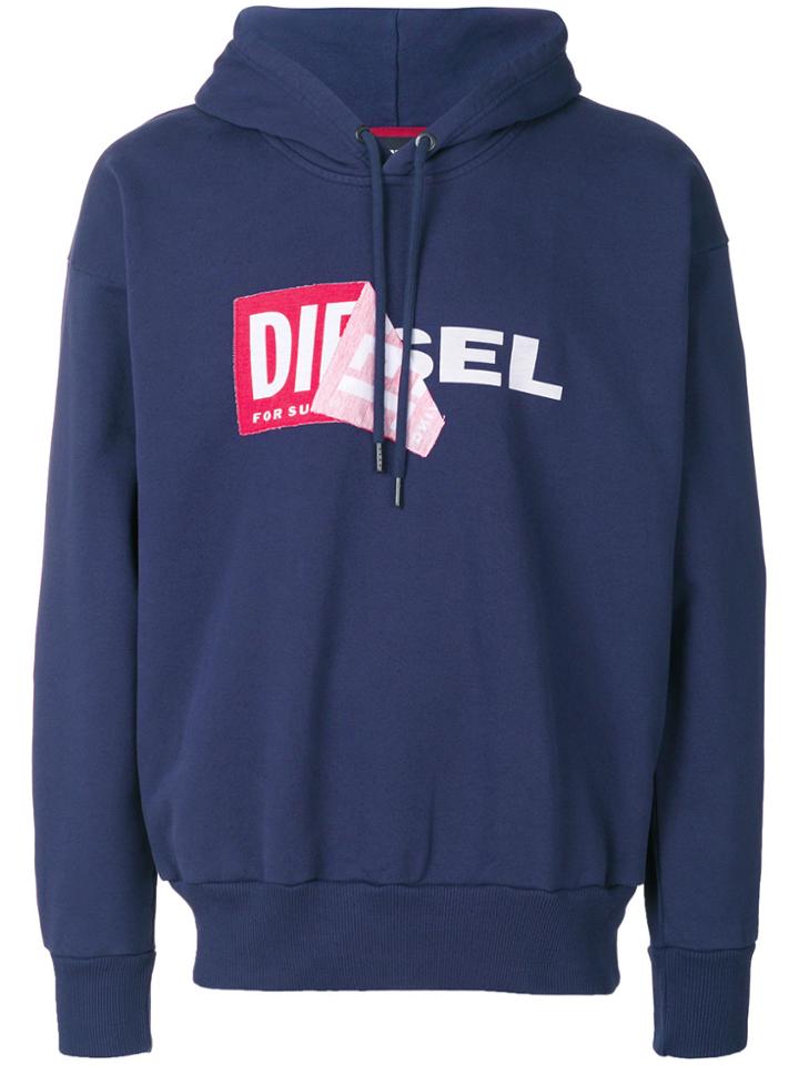 Diesel Branded Hoodie - Blue