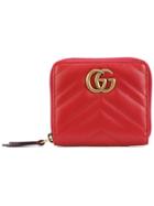 Gucci Small Marmont Zip Around Wallet - Red
