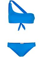 Tara Matthews Calvi One-shoulder Bikini Set - Blue
