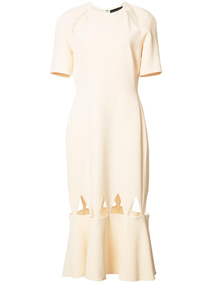 David Koma Hem Cut Out Dress, Women's, Size: 10, Nude/neutrals, Acetate/spandex/elastane/viscose