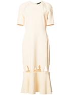 David Koma Hem Cut Out Dress, Women's, Size: 10, Nude/neutrals, Acetate/spandex/elastane/viscose