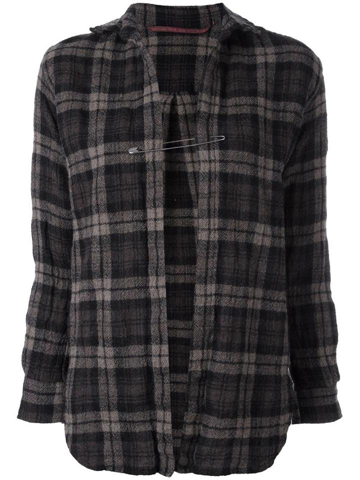 Daniela Gregis Safety Pin Detail Shirt, Women's, Size: 2, Black, Wool