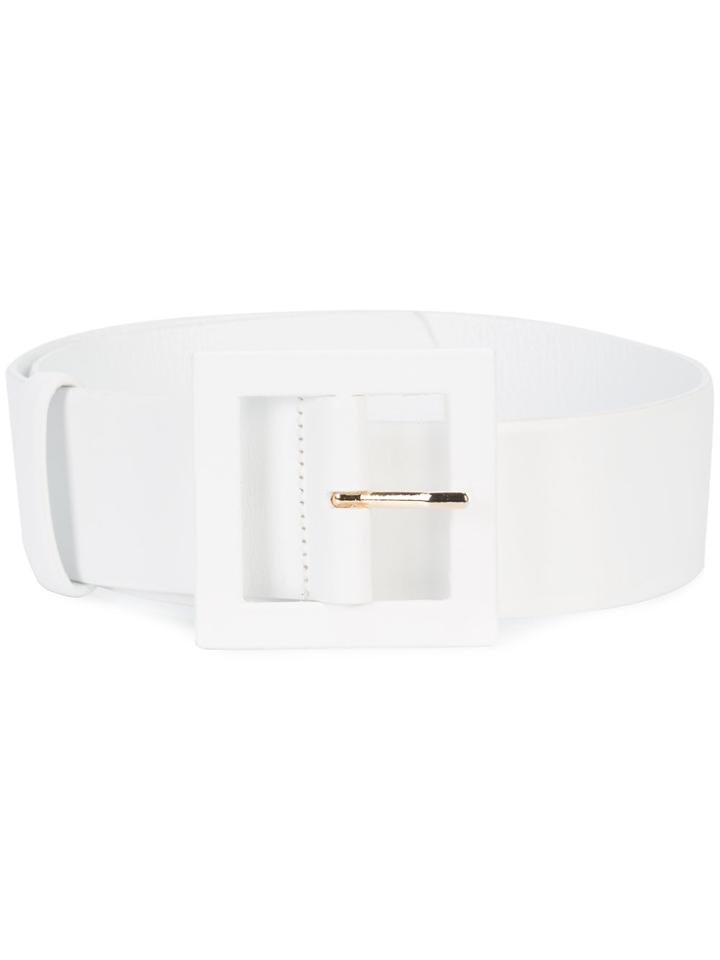 Oscar De La Renta Thick Waist Belt - White