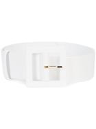 Oscar De La Renta Thick Waist Belt - White