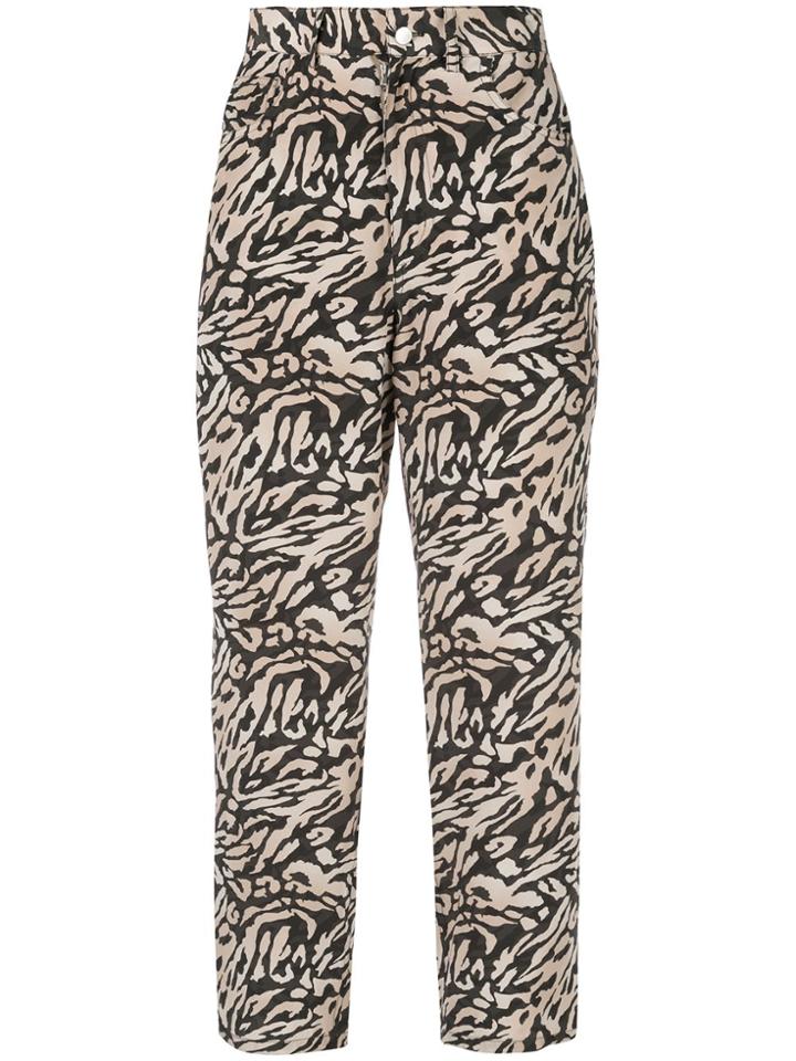 Fleur Du Mal Animal Print Jeans - Brown