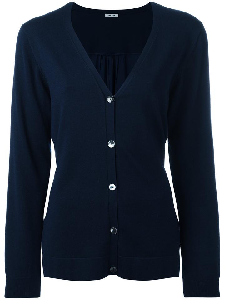 P.a.r.o.s.h. - Tie Waist Cardigan - Women - Silk/spandex/elastane - L, Women's, Blue, Silk/spandex/elastane