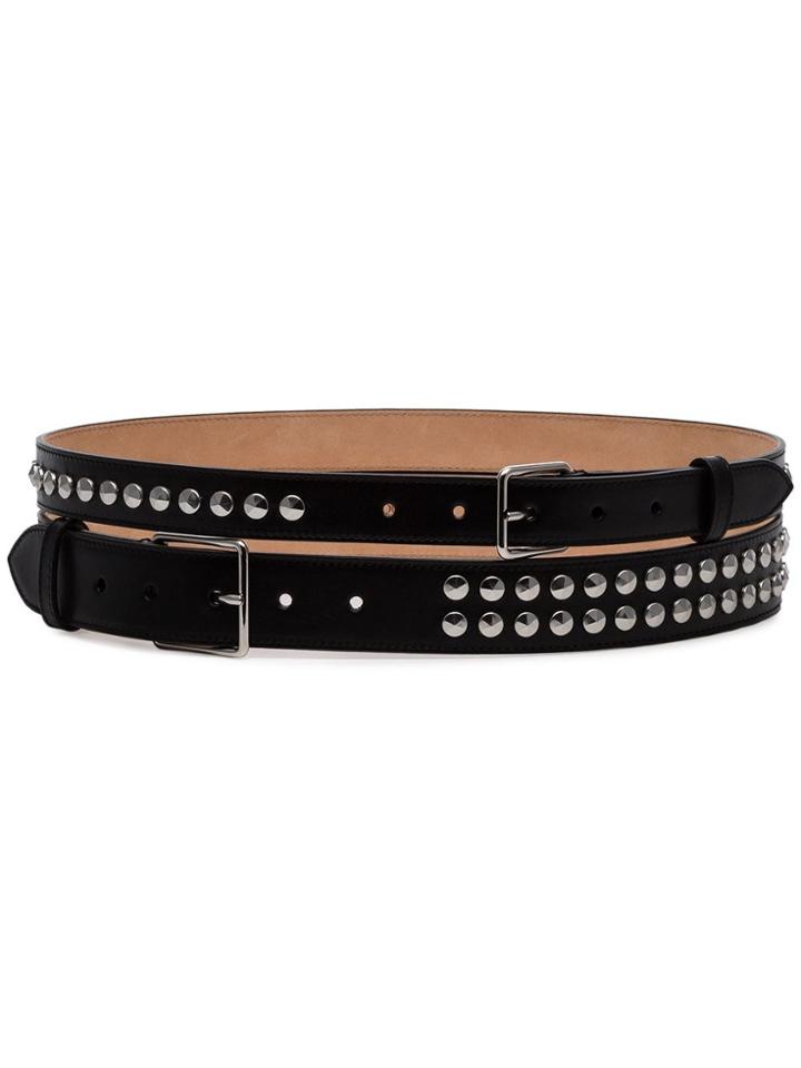 Alexander Mcqueen Double-studded Belt - Black