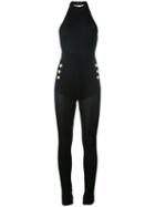 Balmain - Ribbed Knit Jumpsuit - Women - Viscose - 38, Women's, Black, Viscose