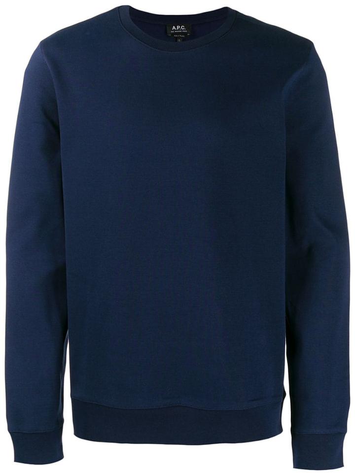 A.p.c. Crew Neck Sweatshirt - Blue