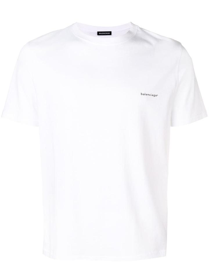 Balenciaga Logo Print T-shirt - White