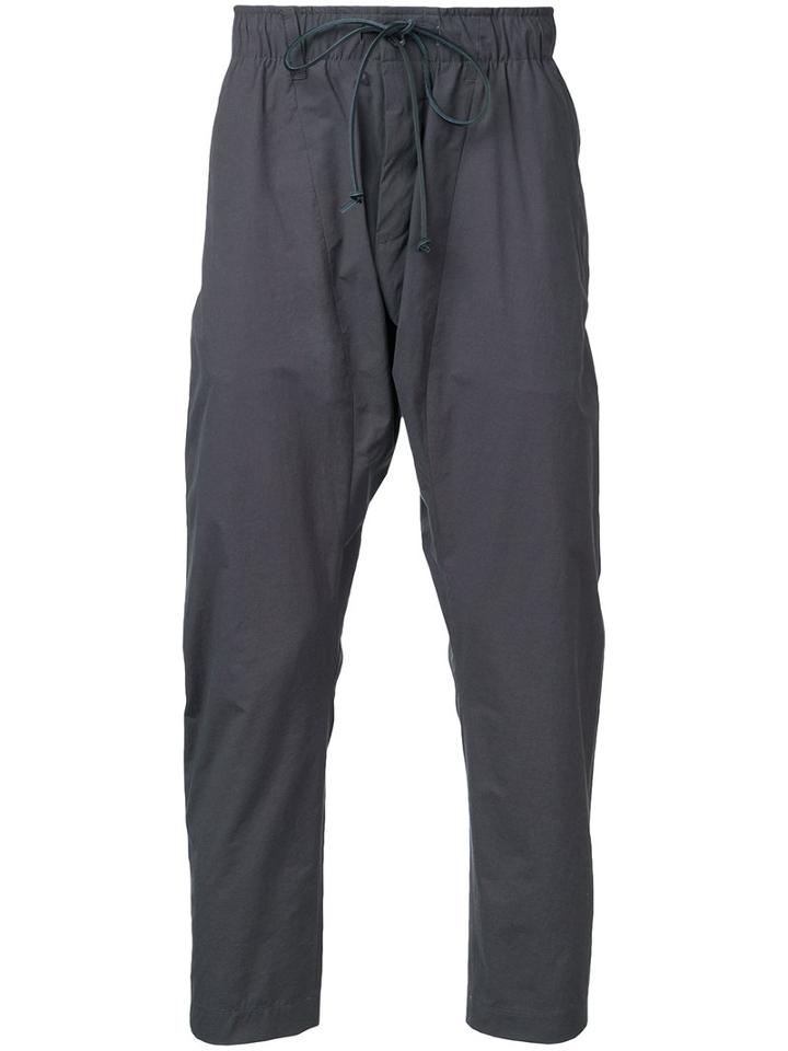 Kazuyuki Kumagai Cropped Track Pants, Men's, Size: 1, Grey, Cotton/nylon/polyurethane