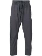 Kazuyuki Kumagai Cropped Track Pants, Men's, Size: 1, Grey, Cotton/nylon/polyurethane